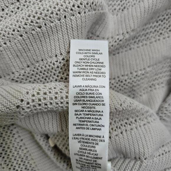 Chico's Women 2 Tan Crochet Sleeveless Cardigan Vest Rope Tie Front - Picture 10 of 12